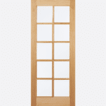 OAK SA GLAZED 10L Ten square clear glazed panels are framed in a beautiful unfinished Oak surround to create this practical door design.