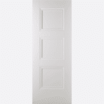 WHITE AMSTERDAM This white primed door features three equal sized panels, framed by decorative beading, forming a stylish finish.