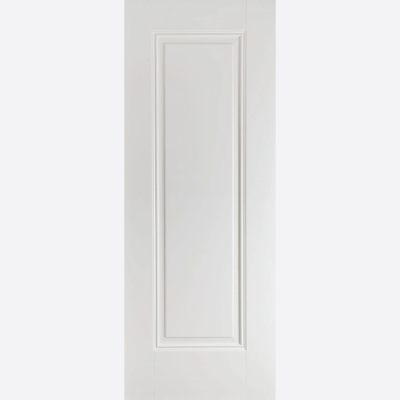 WHITE EINDHOVEN One large panel surrounded by decorative beading creates a sophisticated design, enhanced further by the sleek white finish.