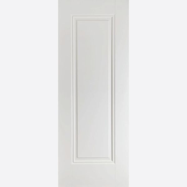 WHITE EINDHOVEN One large panel surrounded by decorative beading creates a sophisticated design, enhanced further by the sleek white finish.