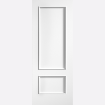 WHITE MURCIA 2 panels created by raised bolection mouldings give this traditional white internal door a sophisticated look and feel. The versatile primed white finish will freshen up any room in your home. Our Murcia is a great choice for home revamps!