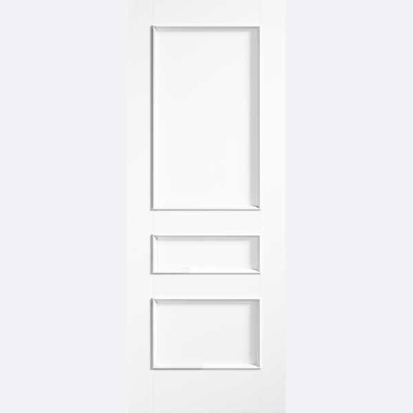 WHITE TOLEDO Featuring 3 panels with raised bolection mouldings, this primed white internal door has a classic look which would look great amongst traditional interior.
